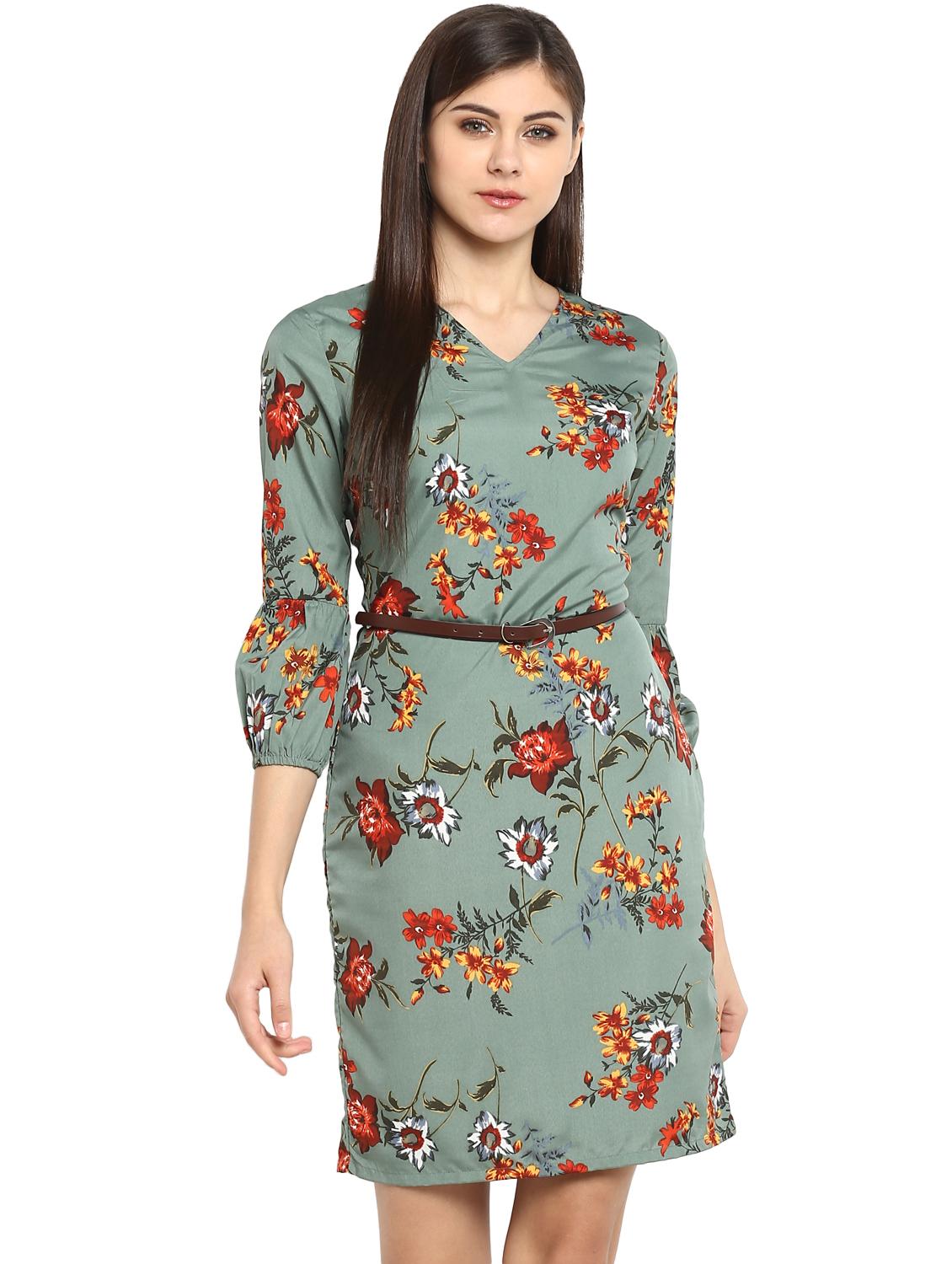 floral belted sheath dress - 15914908 - Zoom Image - 1