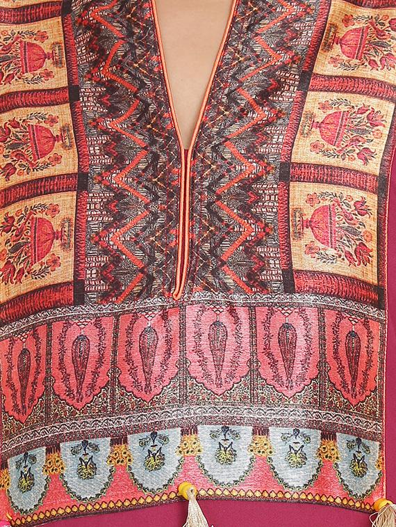 printed kurta with palazzo set - 15915436 - Zoom Image - 4