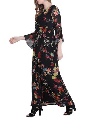 floral bell sleeved maxi dress - 15915985 - Standard Image - 2