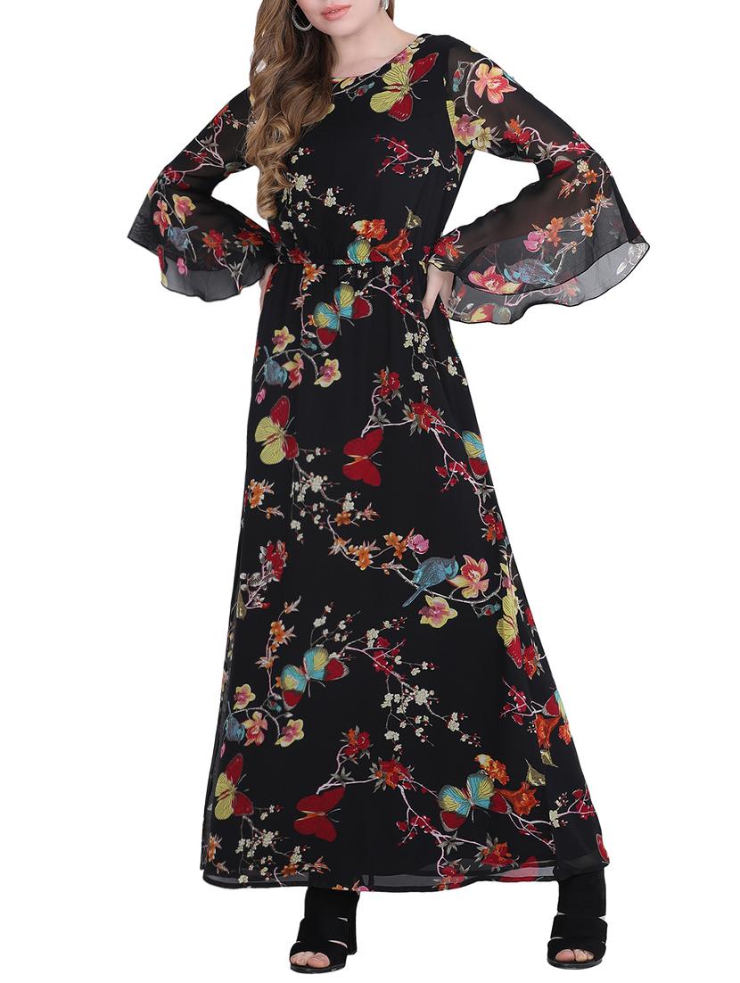 floral bell sleeved maxi dress - 15915985 - Zoom Image - 1