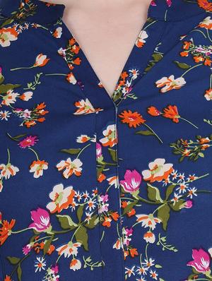 floral mandarin collar maxi dress - 15915991 - Standard Image - 4