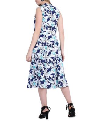 mandarin neck floral a-line dress - 15916002 - Standard Image - 3