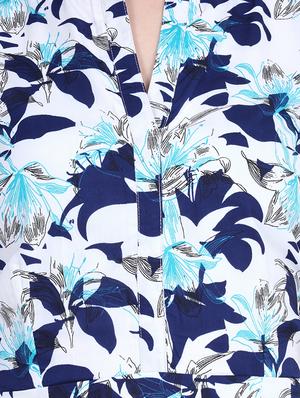 mandarin neck floral a-line dress - 15916002 - Standard Image - 4