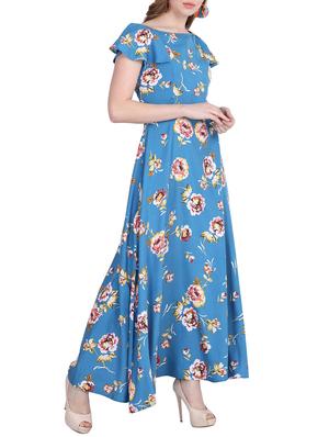floral boat neck maxi dress - 15916006 - Standard Image - 2