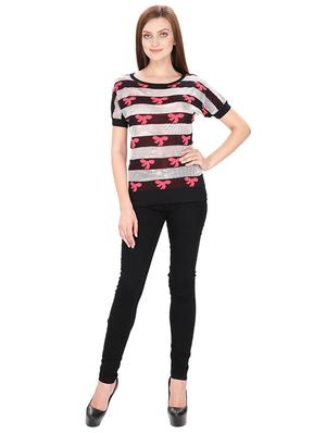 ribbed edge graphic print top - 15916380 - Standard Image - 4