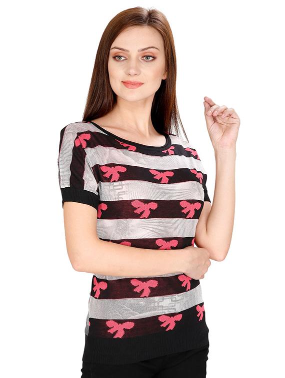 ribbed edge graphic print top - 15916380 - Zoom Image - 2
