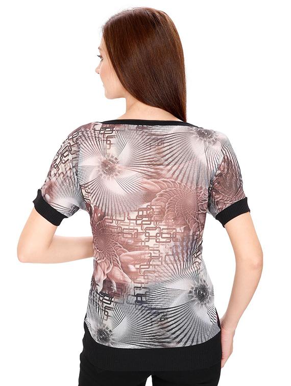 ribbed edge graphic print top - 15916380 - Zoom Image - 3