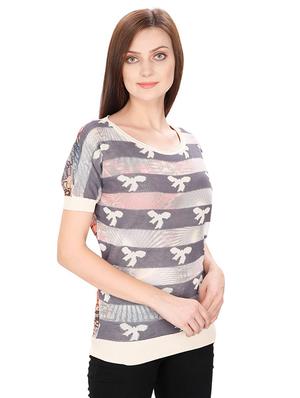 ribbed edge graphic print top - 15916382 - Standard Image - 2