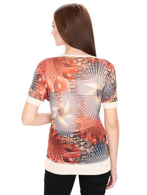 ribbed edge graphic print top - 15916382 - Standard Image - 3