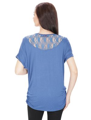 lace paneled graphic print top - 15916446 - Standard Image - 3