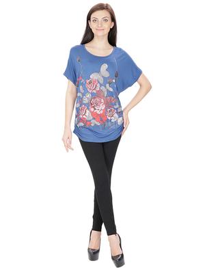 lace paneled graphic print top - 15916446 - Standard Image - 4