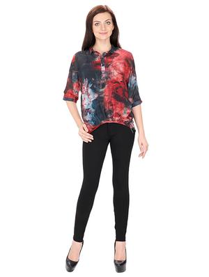 button detail floral high low top - 15916509 - Standard Image - 4