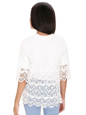 lace up detail crochet top - 15916513 - Standard Image - 3