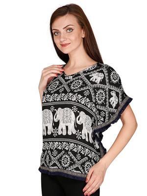 fringed edge v-neck top - 15916518 - Standard Image - 2