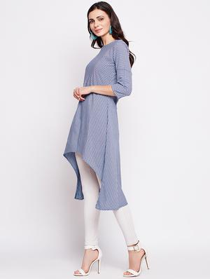 high low checkered kurta - 15916546 - Standard Image - 2
