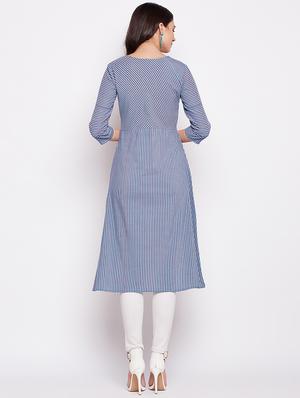 high low checkered kurta - 15916546 - Standard Image - 3