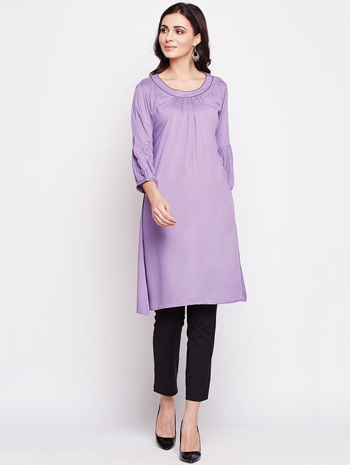 straight solid kurta - 15916547 - Standard Image - 1