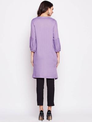 straight solid kurta - 15916547 - Standard Image - 3