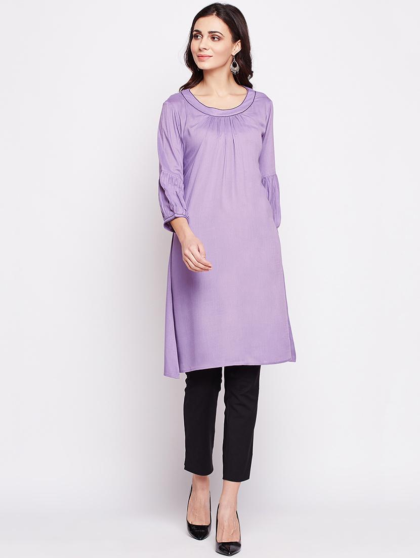 straight solid kurta - 15916547 - Zoom Image - 1