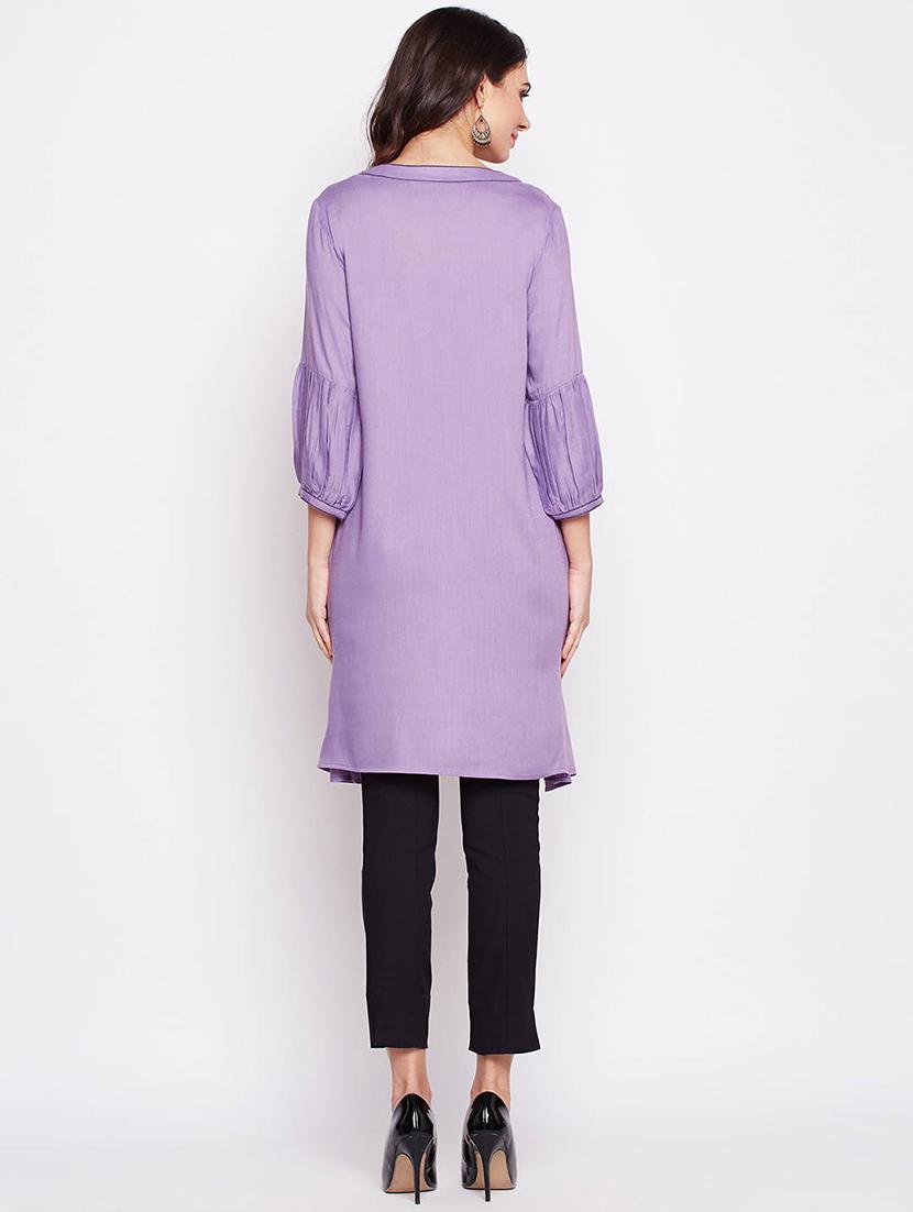 straight solid kurta - 15916547 - Zoom Image - 3