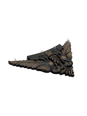 desi karigar wooden black peacock design wall hanging key holder - 15916641 - Standard Image - 4
