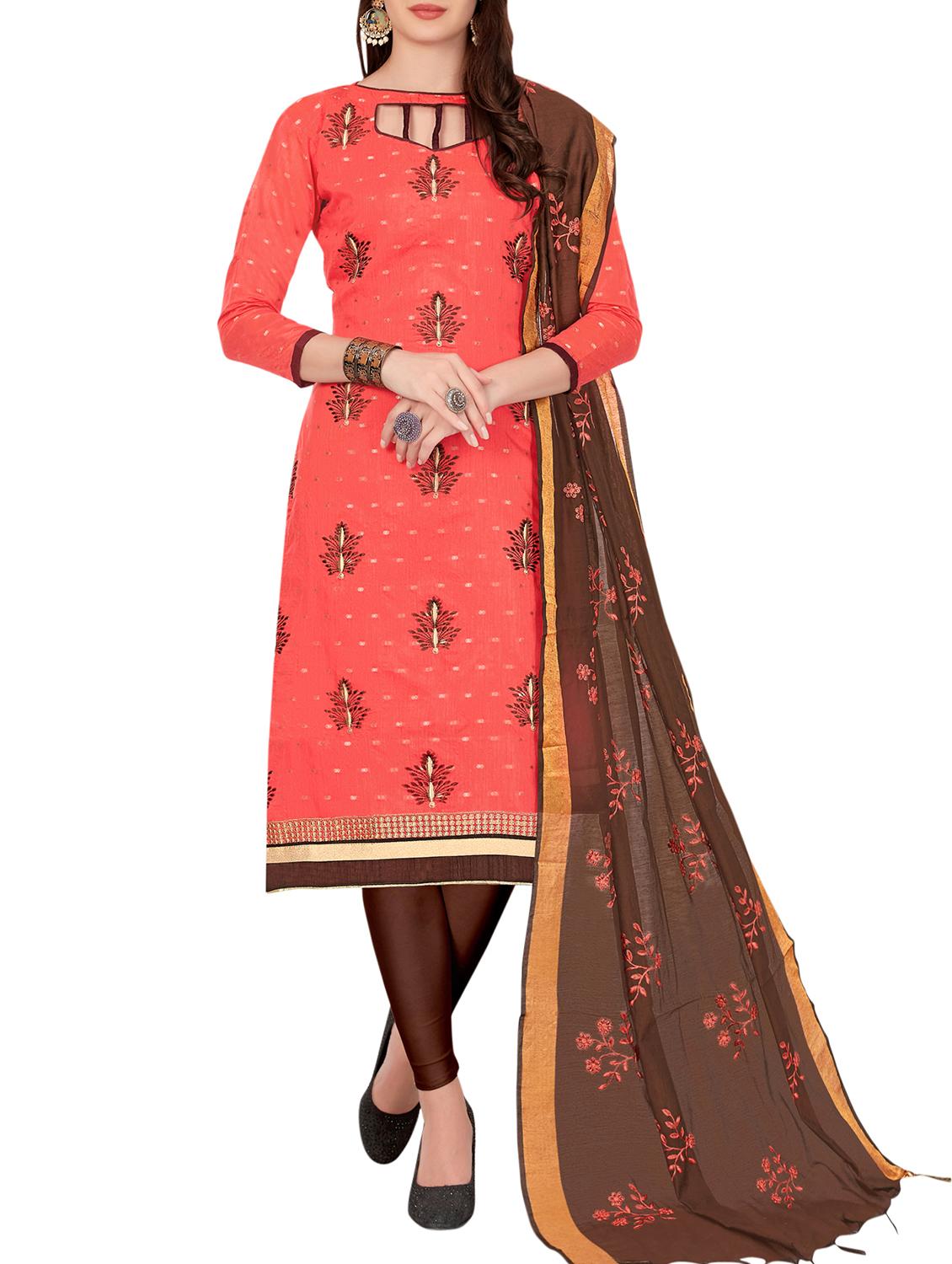 embroidered unstitched churidaar suit - 15916675 - Zoom Image - 1