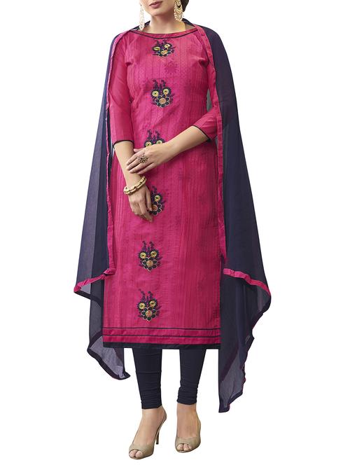 embroidered unstitched churidaar suit - 15916686 - Standard Image - 1