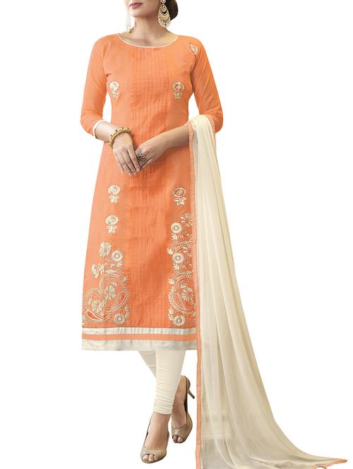 embroidered unstitched churidaar suit - 15916687 - Standard Image - 1