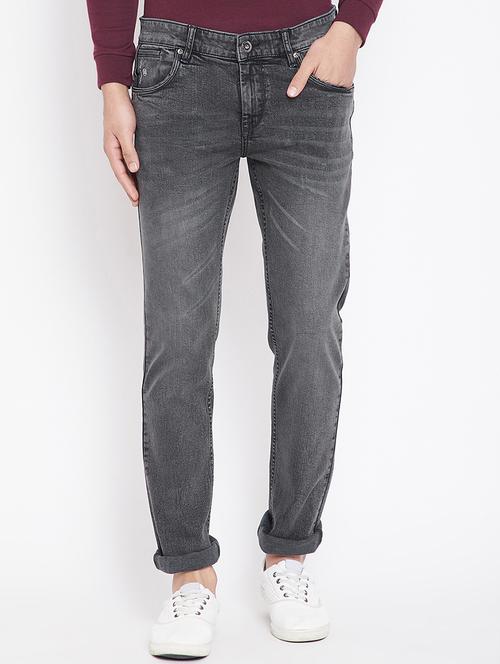grey light washed denim jeans - 15916798 - Standard Image - 1
