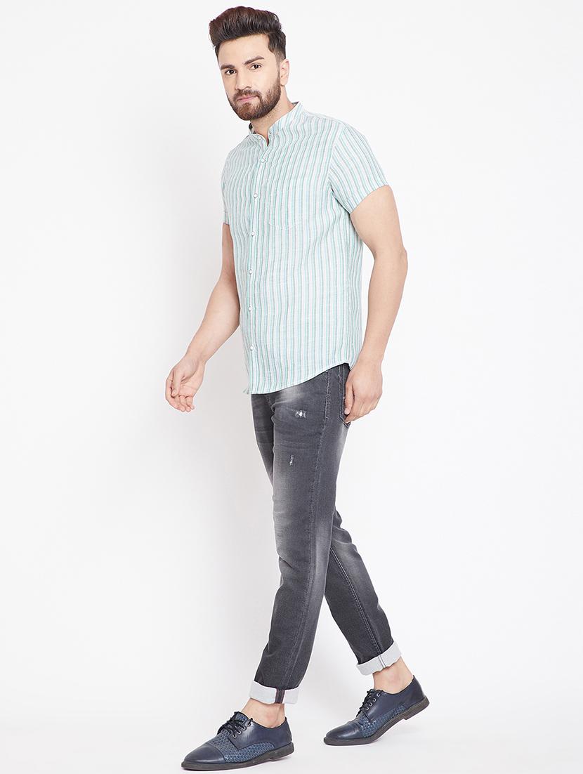 grey light washed ripped denim jeans - 15916808 - Zoom Image - 4