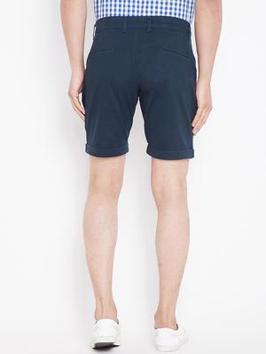navy blue cotton blend shorts - 15916822 - Standard Image - 3