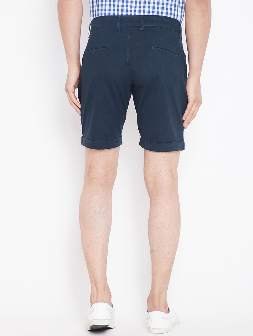 navy blue cotton blend shorts - 15916822 - Zoom Image - 3