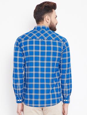 blue checkered casual shirt - 15916834 - Standard Image - 3