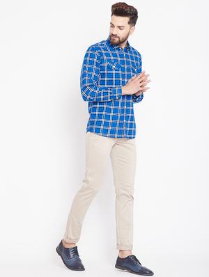 blue checkered casual shirt - 15916834 - Standard Image - 4