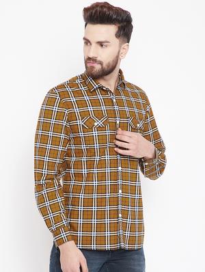 brown checkered casual shirt - 15916835 - Standard Image - 2