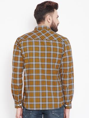 brown checkered casual shirt - 15916835 - Standard Image - 3