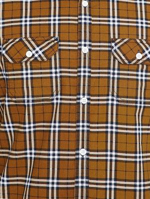 brown checkered casual shirt - 15916835 - Standard Image - 5