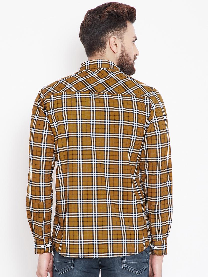 brown checkered casual shirt - 15916835 - Zoom Image - 3