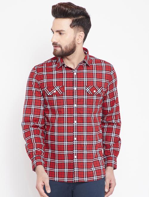 red checkered casual shirt - 15916836 - Standard Image - 1
