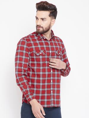 red checkered casual shirt - 15916836 - Standard Image - 2