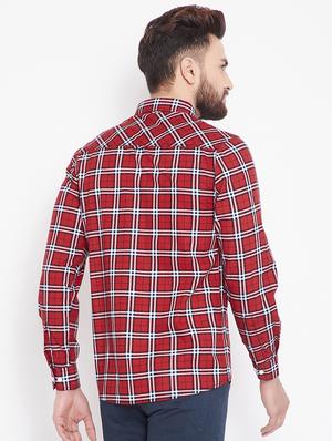 red checkered casual shirt - 15916836 - Standard Image - 3