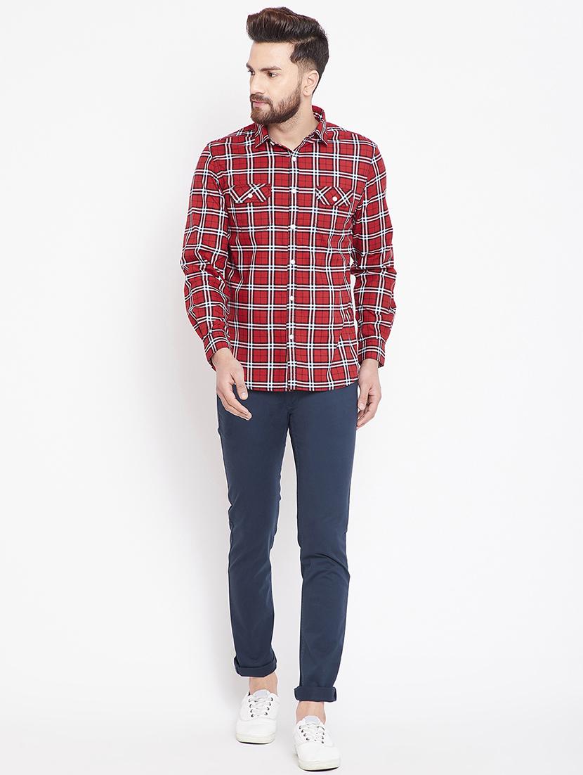 red checkered casual shirt - 15916836 - Zoom Image - 4