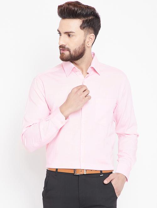 pink solid formal shirt - 15916853 - Standard Image - 1