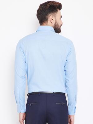 light blue solid formal shirt - 15916854 - Standard Image - 3
