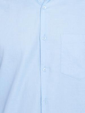 light blue solid formal shirt - 15916854 - Standard Image - 5