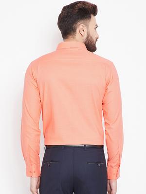orange solid formal shirt - 15916855 - Standard Image - 3
