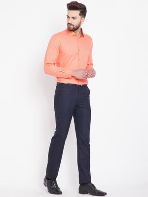 orange solid formal shirt - 15916855 - Standard Image - 4