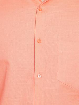 orange solid formal shirt - 15916855 - Standard Image - 5