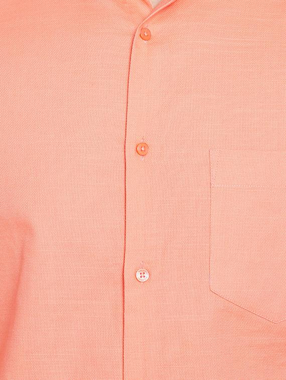 orange solid formal shirt - 15916855 - Zoom Image - 5