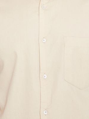beige solid formal shirt - 15916858 - Standard Image - 5